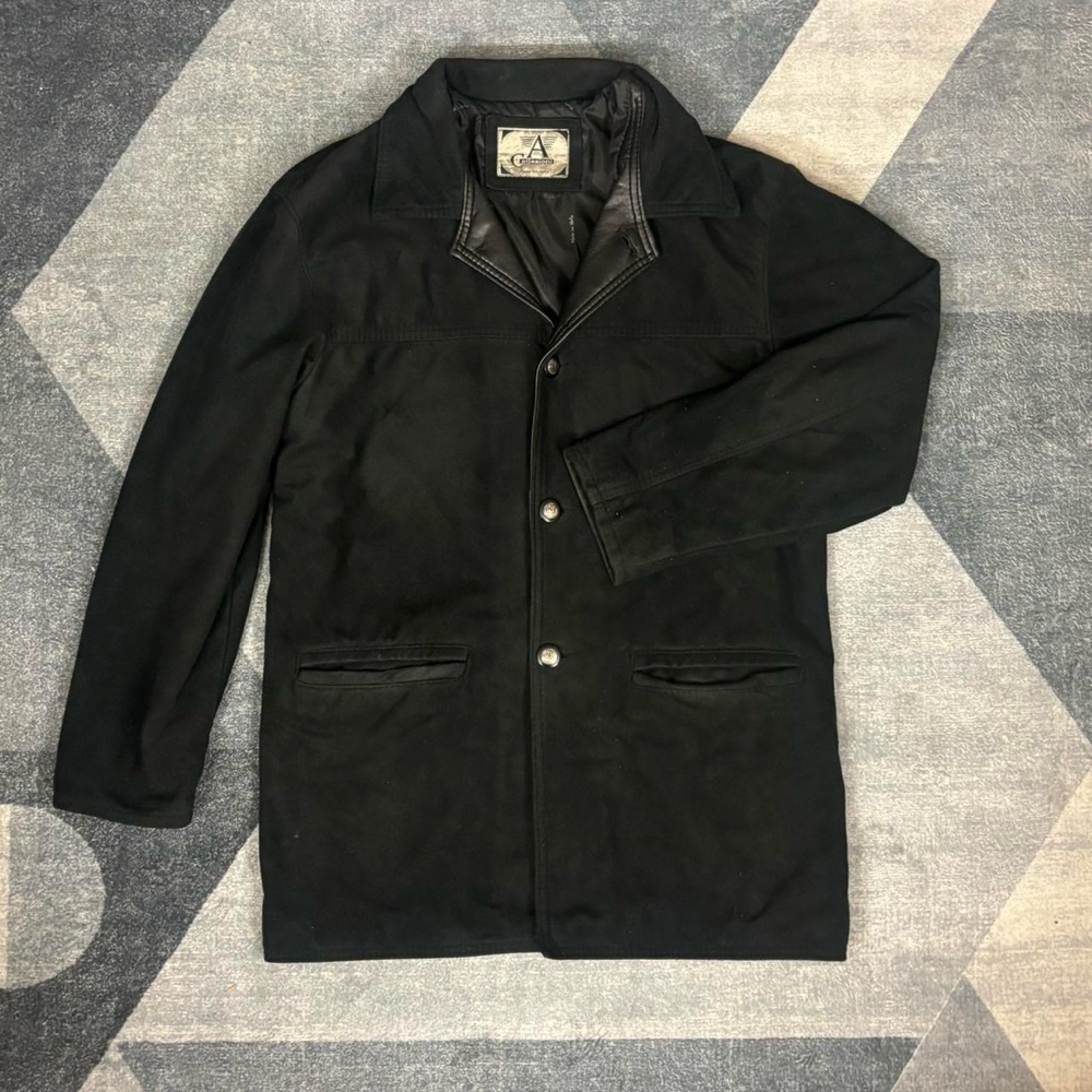 Men's Black Pea Coat by Armani